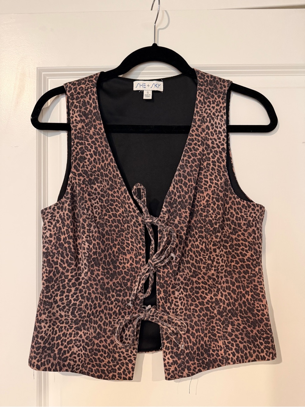 Cheetah tie vest